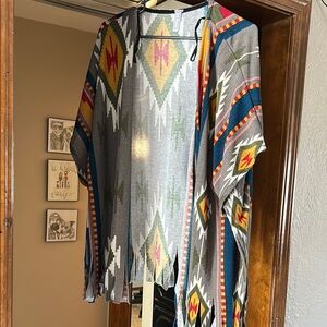 Colorful Geometric Patterned Kimono